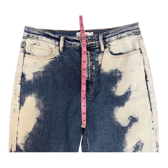 Cello High Waist Bleached Denim Mom Jeans Sz 13 Stretch Cowgirl Bohemian Country - Picture 3 of 11